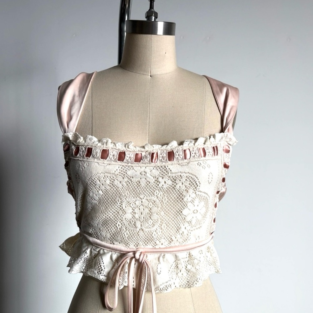 For Love & Lemons Charlotte Lace Top - Picture 2 of 10